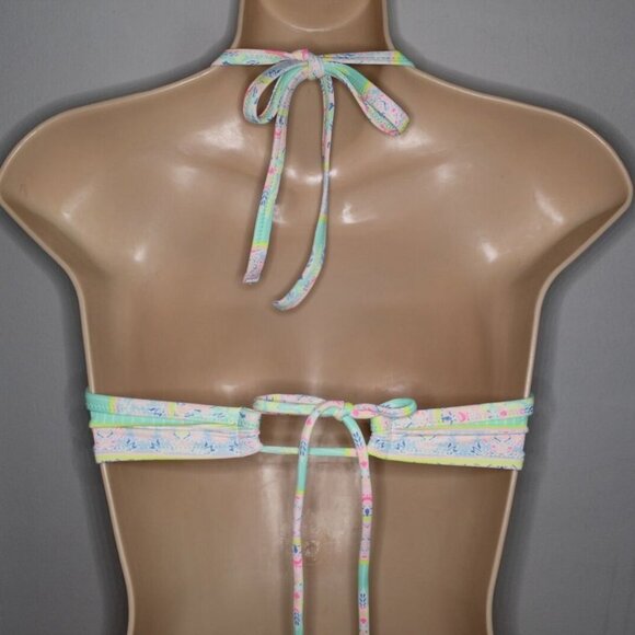 ✨2/$20 Victoria's Secret Ruffle Halter Tie Bikini Top White Pastel 36C H10583 - Picture 4 of 6